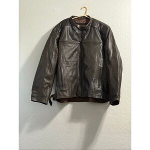 Z1R Leather Motorcycle Jacket Men's Indiana Brown 5x